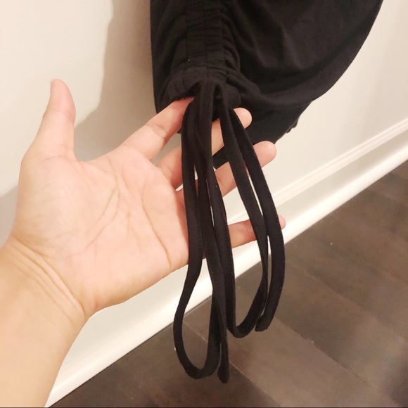 a•n•deawy Short Sleeve Lace Side Tie Black Dress - Picture 6 of 8